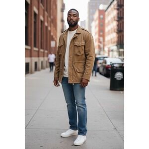 Polo Ralph Lauren Vintage RARE Men's Knit Field Jacket Size XXL Khaki Utility